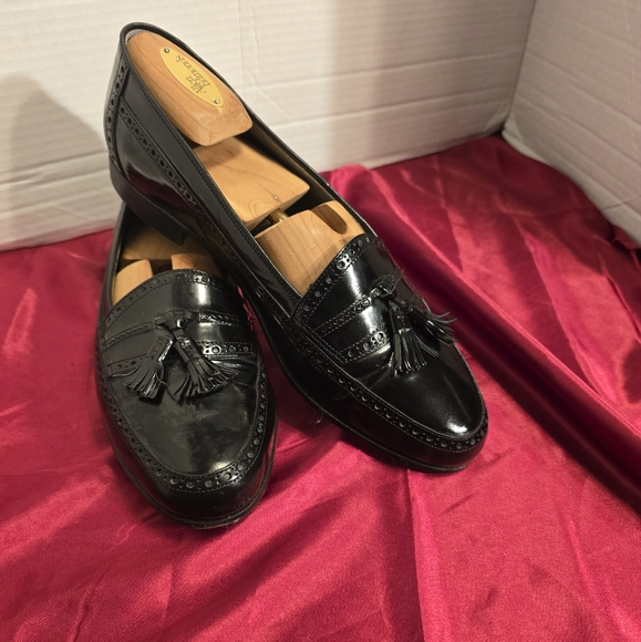 BALLY MEN\'S BLACK LEATHER DAVID TASSEL BROGUE SLIP ON LOAFER DRESS SHOES SZ.8.5D main image 4